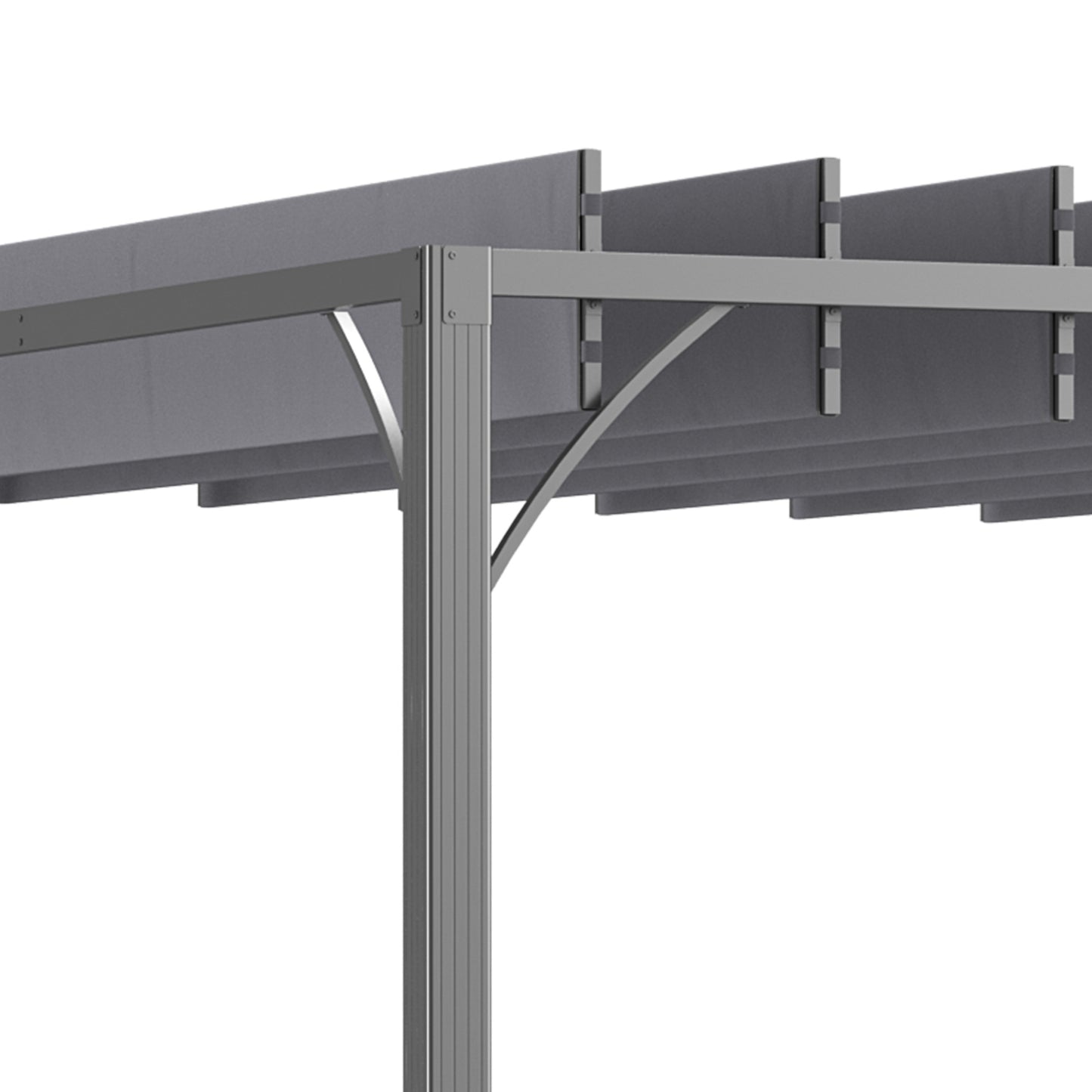 Outsunny Pérgola 4x3 M Con Diseño De Lamas Superior Giratorio Hasta 135° Gris_3