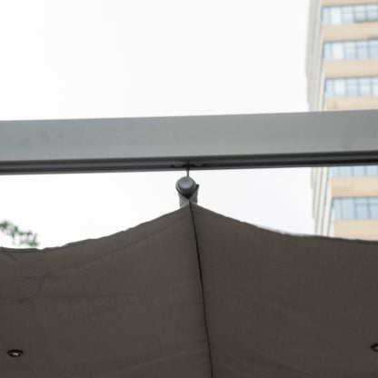 Outsunny Pérgola De Aluminio 3x3 M Con Techo Retráctil Resistente Al Agua Gris_3