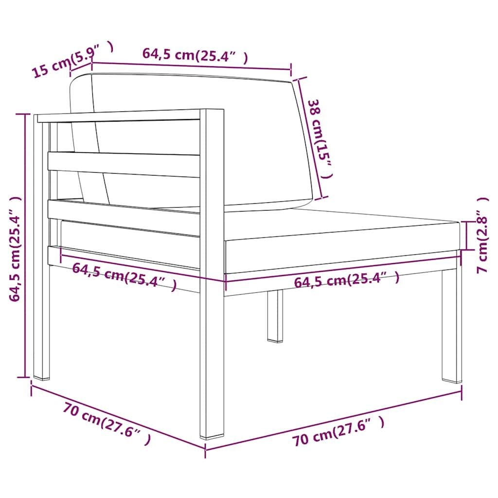 Vidaxl Sofá Modular De Esquina 1 Ud Con Cojines Aluminio Antracita_2