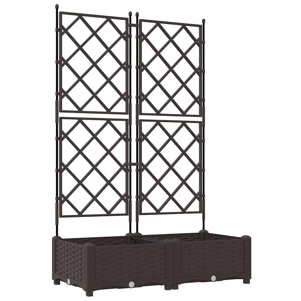 Vidaxl Maceta De Jardín Con Enrejado 2 Pcs Marrón 80 X 40 X 125.5 Cm_0
