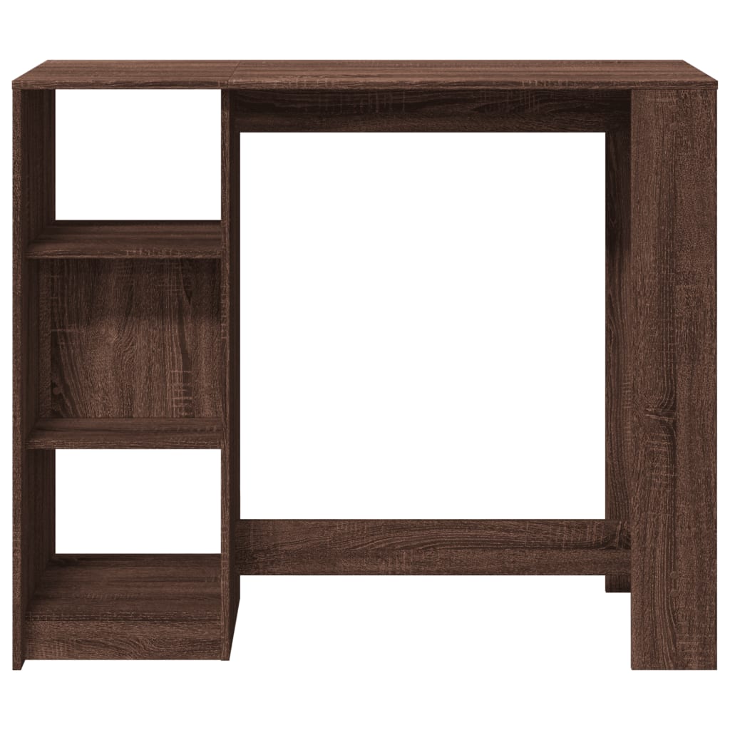 Mesa Alta Con Estante Marrón Roble 124x46x103,5 Cm_2