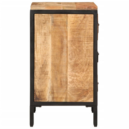 Mesita De Noche 3 Cajones Madera Maciza Mango Rugosa 40x35x53cm_2