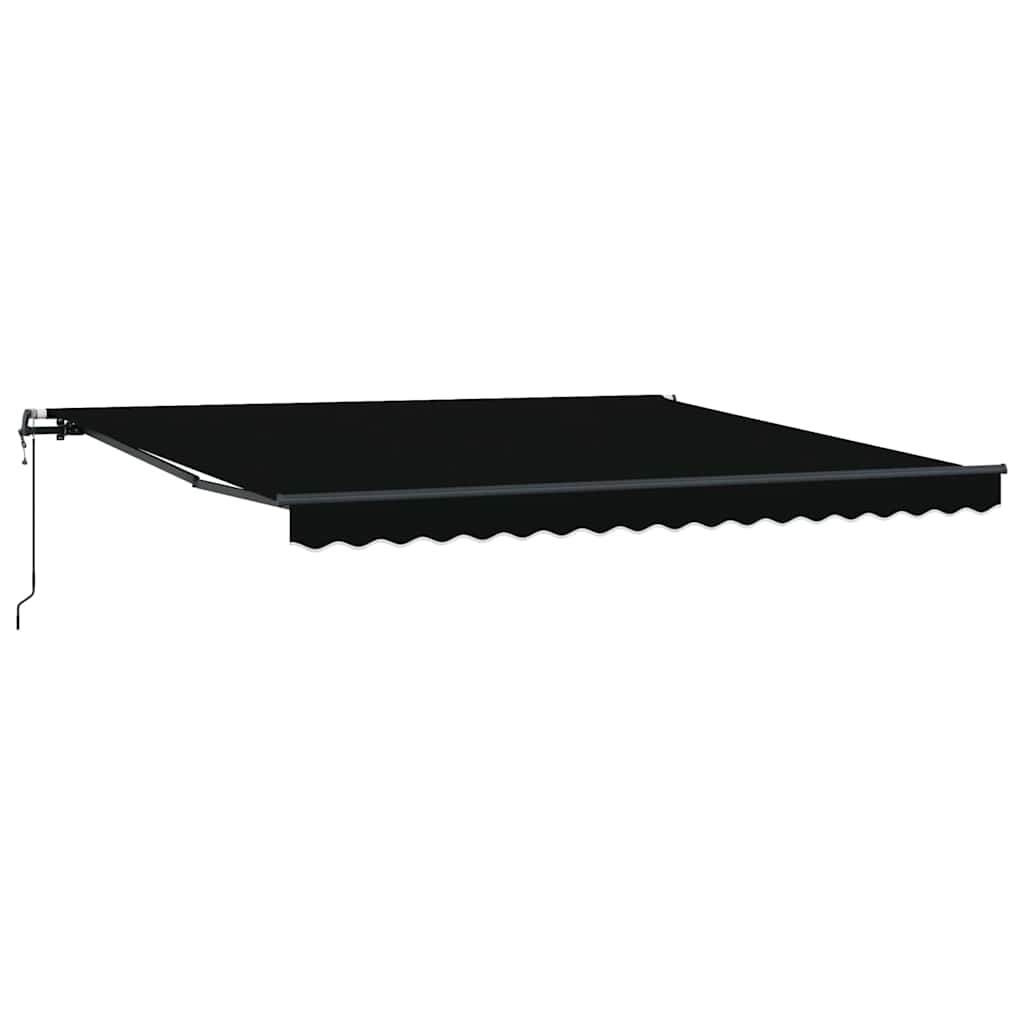 Toldo Retráctil Negro 400 X 300 Cm Tela Y Aluminio_0