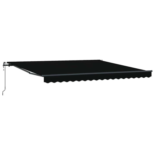 Toldo Retráctil Negro 400 X 300 Cm Tela Y Aluminio_0