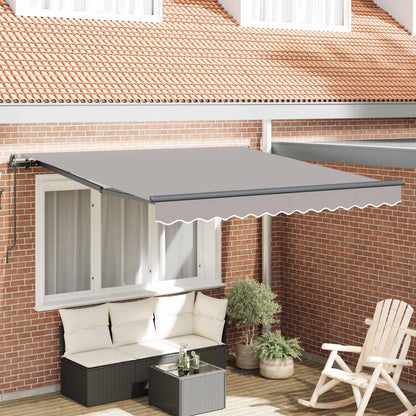 Toldo Retráctil Gris Claro 300 X 250 Cm Poliéster Y Aluminio_1