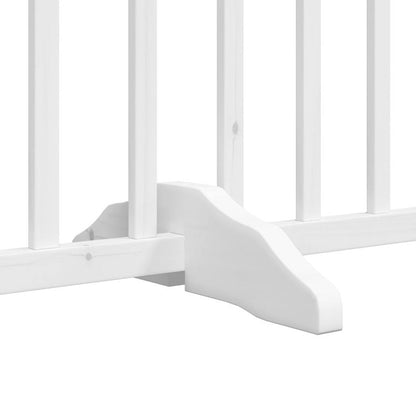 Vidaxl Puerta De Perros Plegable 8 Paneles Madera Álamo Blanca 640 Cm_5