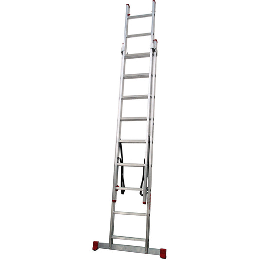 Escalera Aluminio Extensible Doble - 10 Peldaños 3x3_0