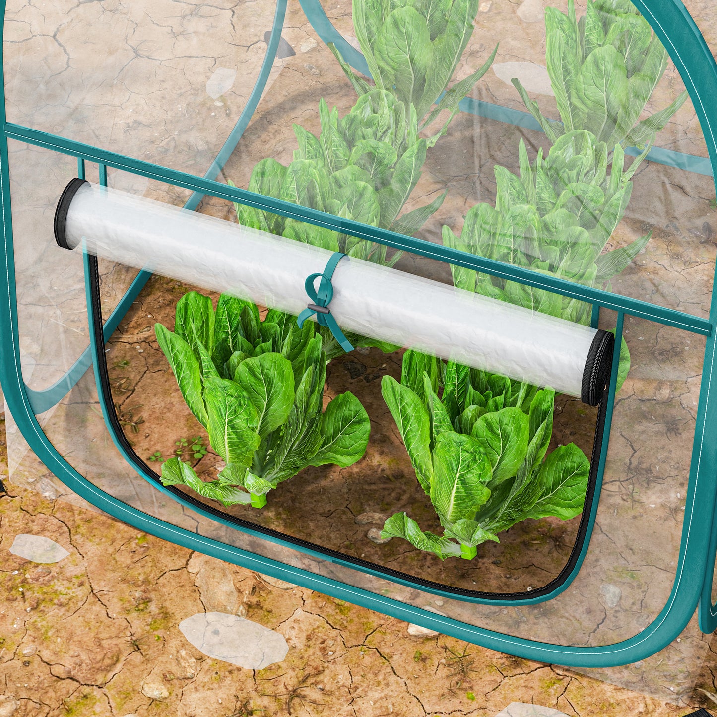 Outsunny Mini Invernadero Plegable Pop-up Con Puerta Enrollable Transparente_4