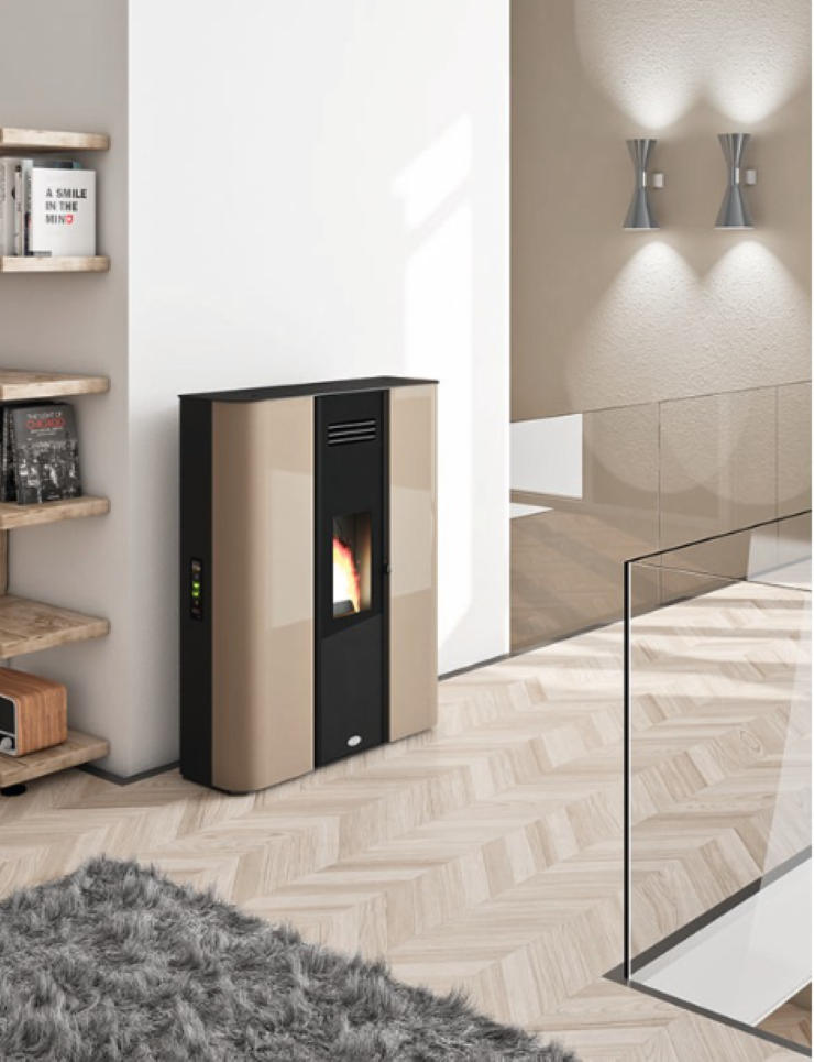 Estufa De Pellet Estanca Eva Calòr Slim Diletta 901660700 Acabado Gris Tórtola_0