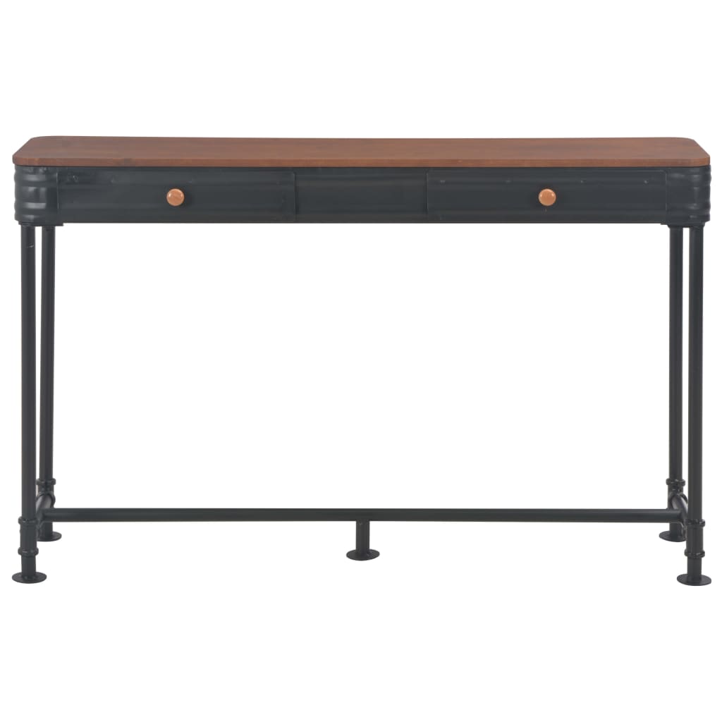 Mesa Consola Con 2 Cajones 120x30x75 Cm Madera Maciza Abeto_1