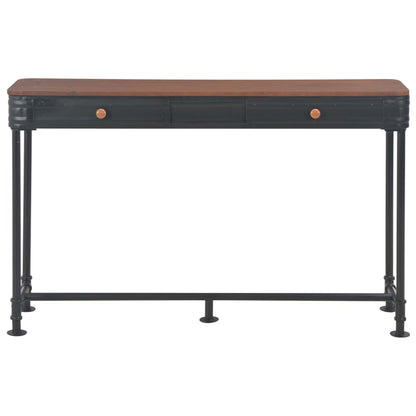 Mesa Consola Con 2 Cajones 120x30x75 Cm Madera Maciza Abeto_1
