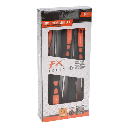 Well Home Juego De 5 Destornilladores En Acero Al Carbono Naraja Y Negro