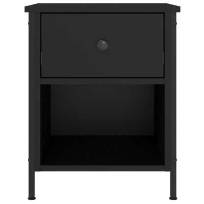 Mesita De Noche Madera De Ingeniería Negro 40x42x50 Cm_4