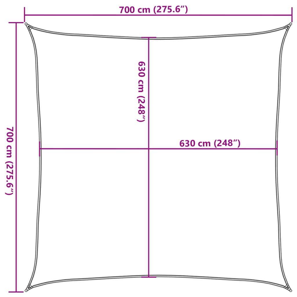 Vidaxl Toldo De Vela Hdpe Terracota 160 G/m² 7x7 M_2