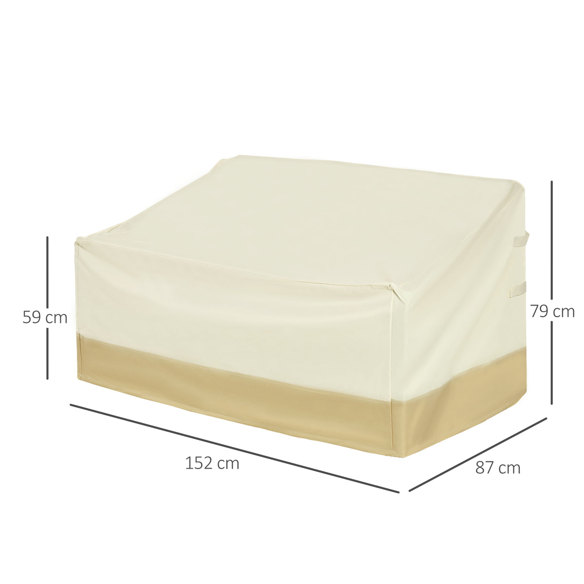 Funda Protectora Para Banco Outsunny Beige Y Café 152x87x79 Cm_2