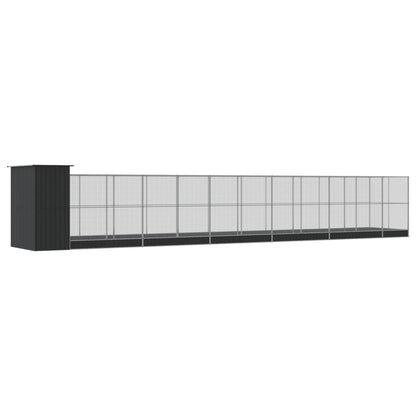Vidaxl Pajarera Con Extensión Acero Plateado 1244x203x216 Cm_4