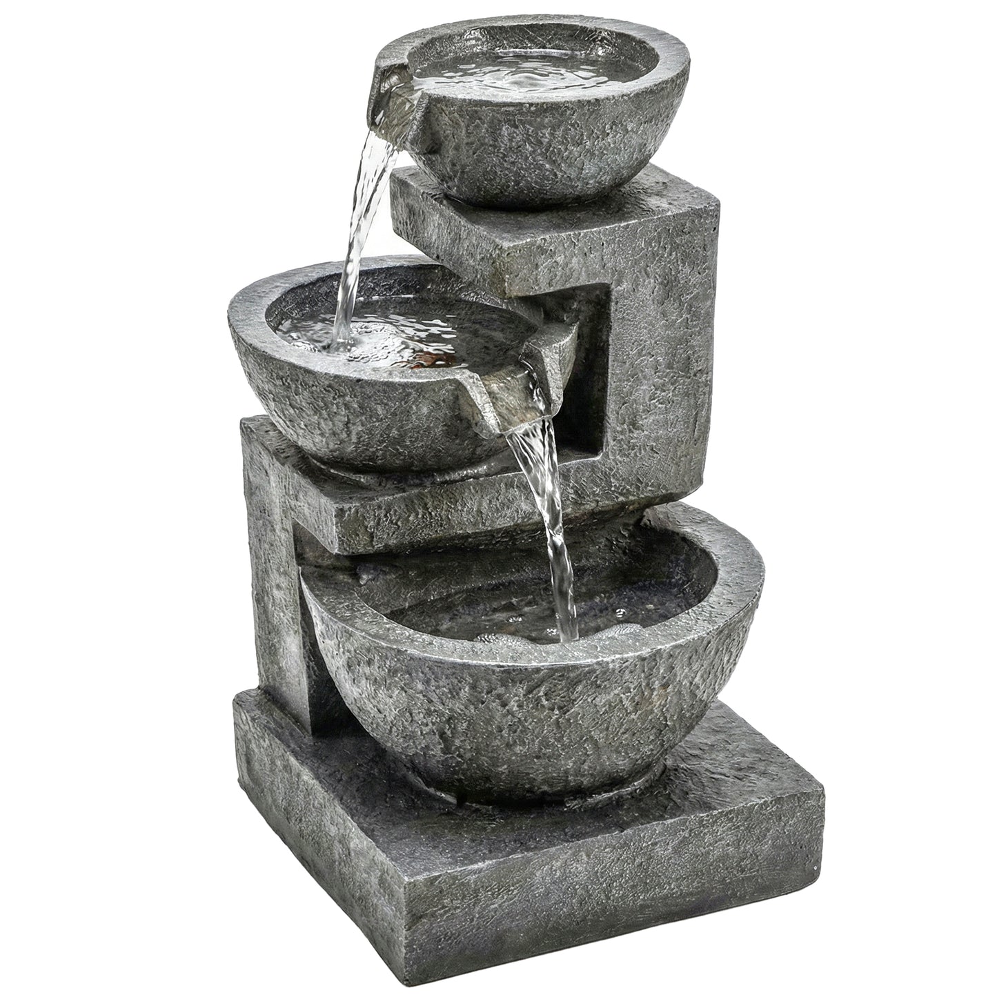 Outsunny Fuente De Agua En Cascada Con Iluminación Led Y Bomba 40x37x61 Cm_0