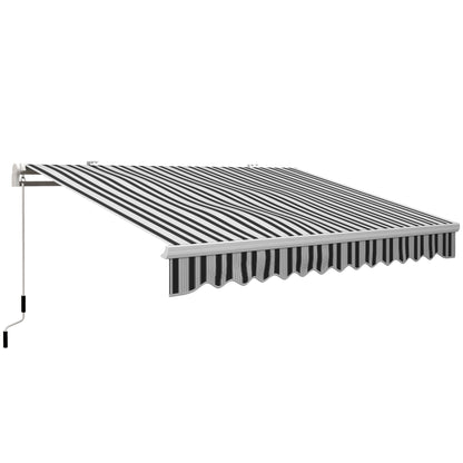 Outsunny Toldo Manual Retráctil 395x245 Cm Ángulo Ajustable Azul Y Blanco_0