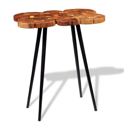 Mesa De Bar De Tronco Madera Maciza De Acacia 90x60x110 Cm_2