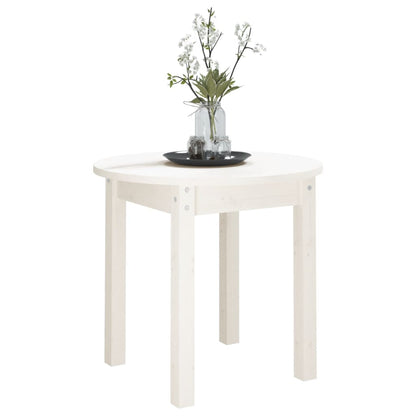 Mesa De Centro De Madera Maciza De Pino Blanco Ø 45x40 Cm_2