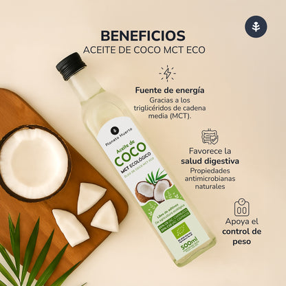 Aceite de coco keto MCT ECO Planeta Huerto 500 ml