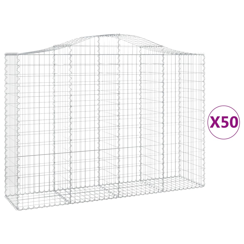 Cestas Gaviones 50 Uds Forma De Arco Hierro 200x50x140/160 Cm_0