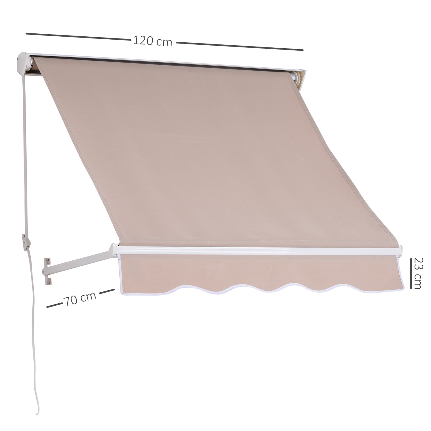 Outsunny Toldo Con Inclinación Ajustable Para Puertas O Ventanas 120x70cm Beige_2