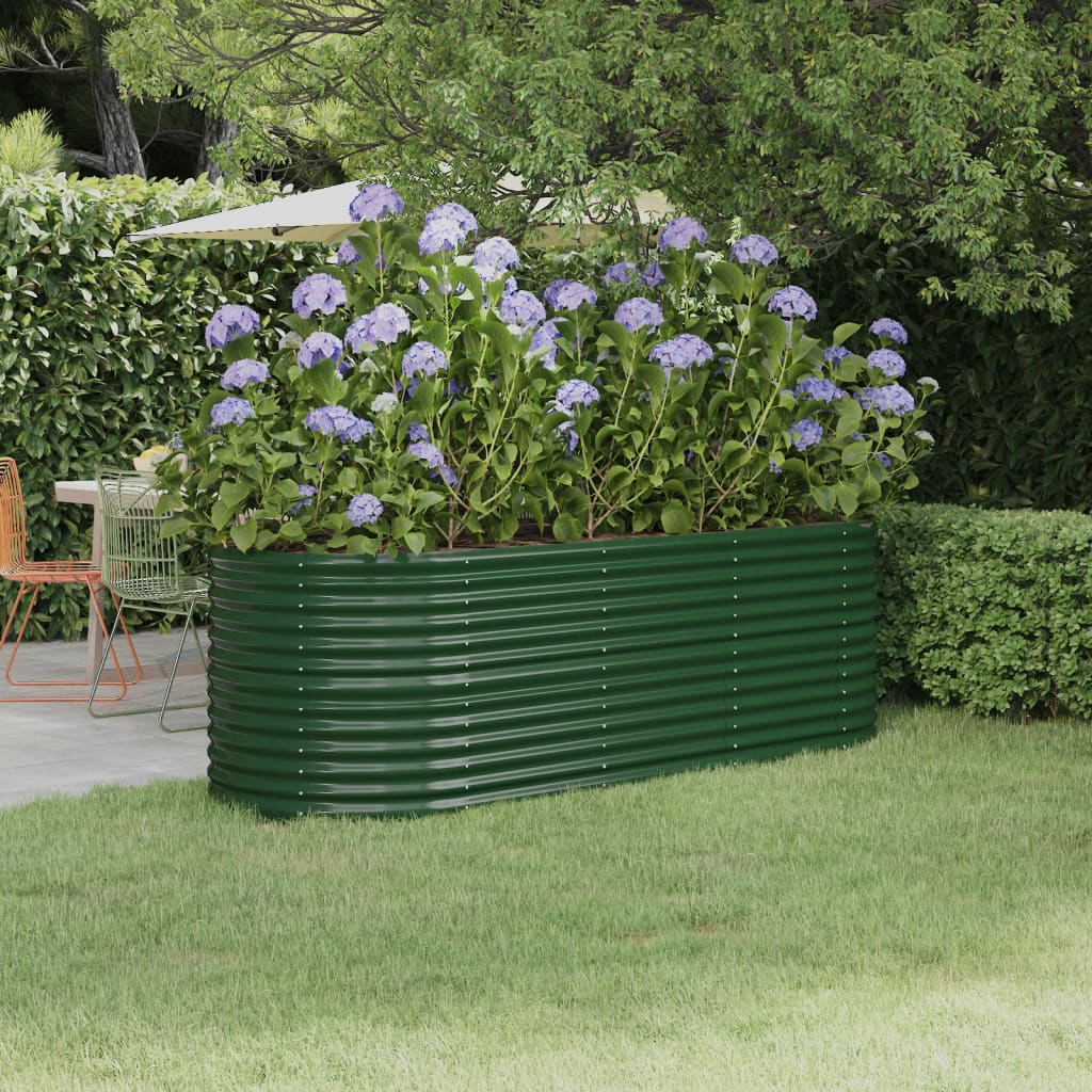 Jardinera Arriate Acero Galvanizado Verde 224x80x68 Cm_1