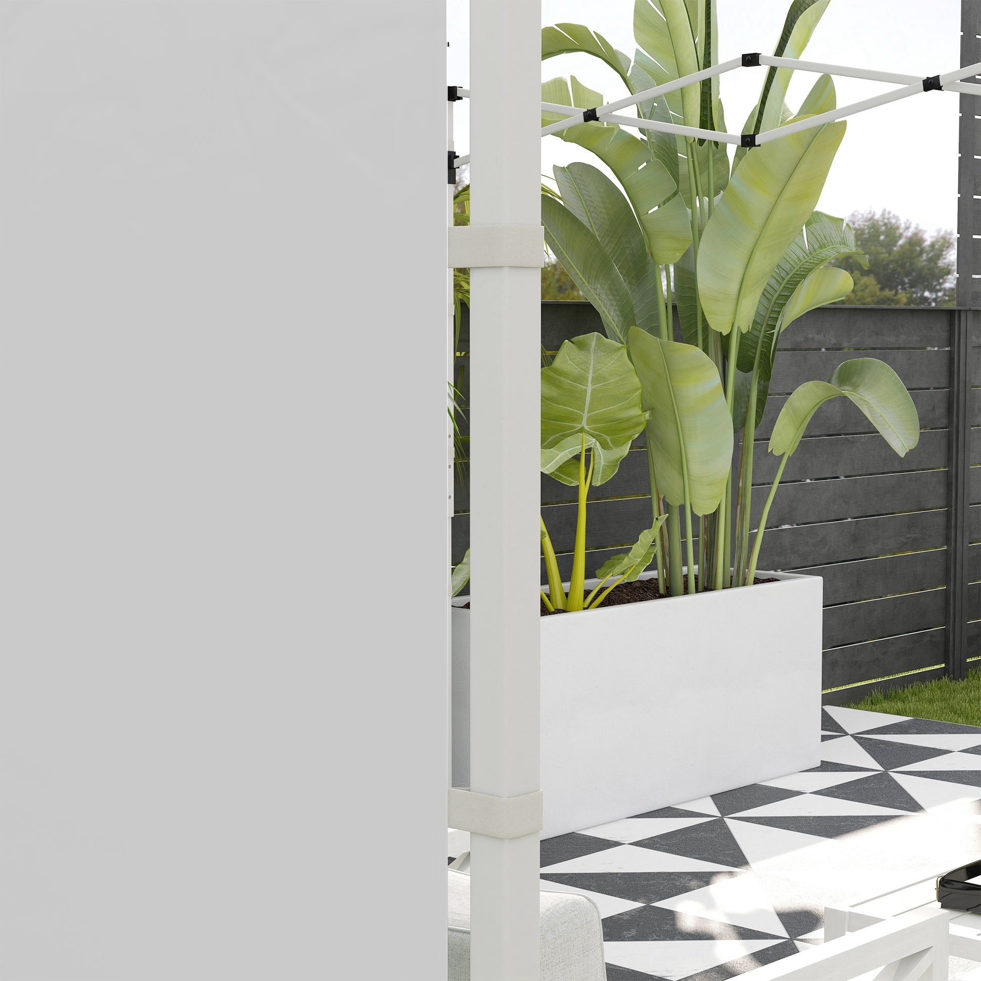 Outsunny Paredes Laterales Para Carpa De 2 Paneles 295x195 Cm Con Ventana Blanco_4