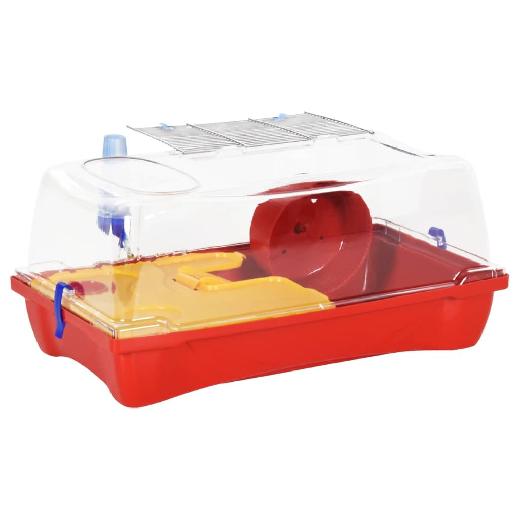 Vidaxl Jaula Para Hámster Polipropileno Roja 57x33x26 Cm_0