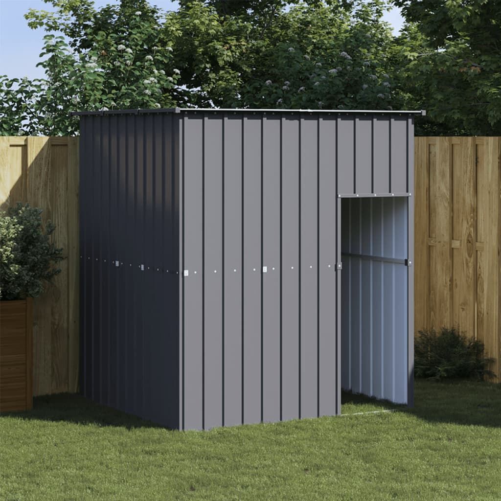 Vidaxl Caseta Perros Con Tejado Acero Galvanizado Gris 165x153x181 Cm_1
