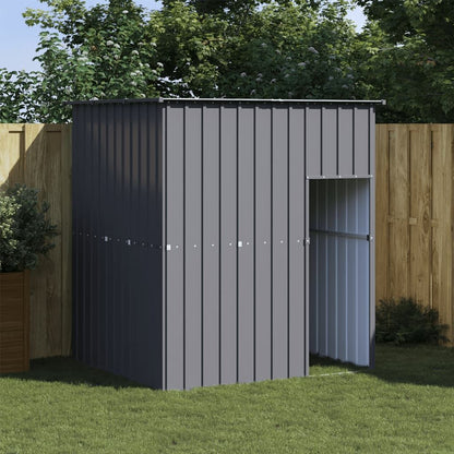 Vidaxl Caseta Perros Con Tejado Acero Galvanizado Gris 165x153x181 Cm_1