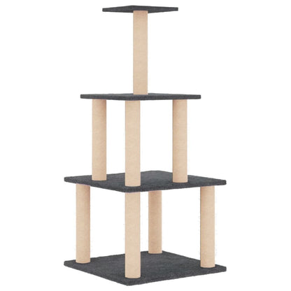 Vidaxl Rascador Para Gatos Con Postes De Sisal Gris Oscuro 111 Cm_0