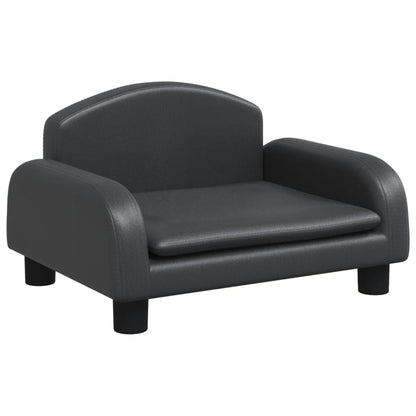 Cama Para Perros De Cuero Sintético Negra 50x40x30 Cm / Vetonek_4