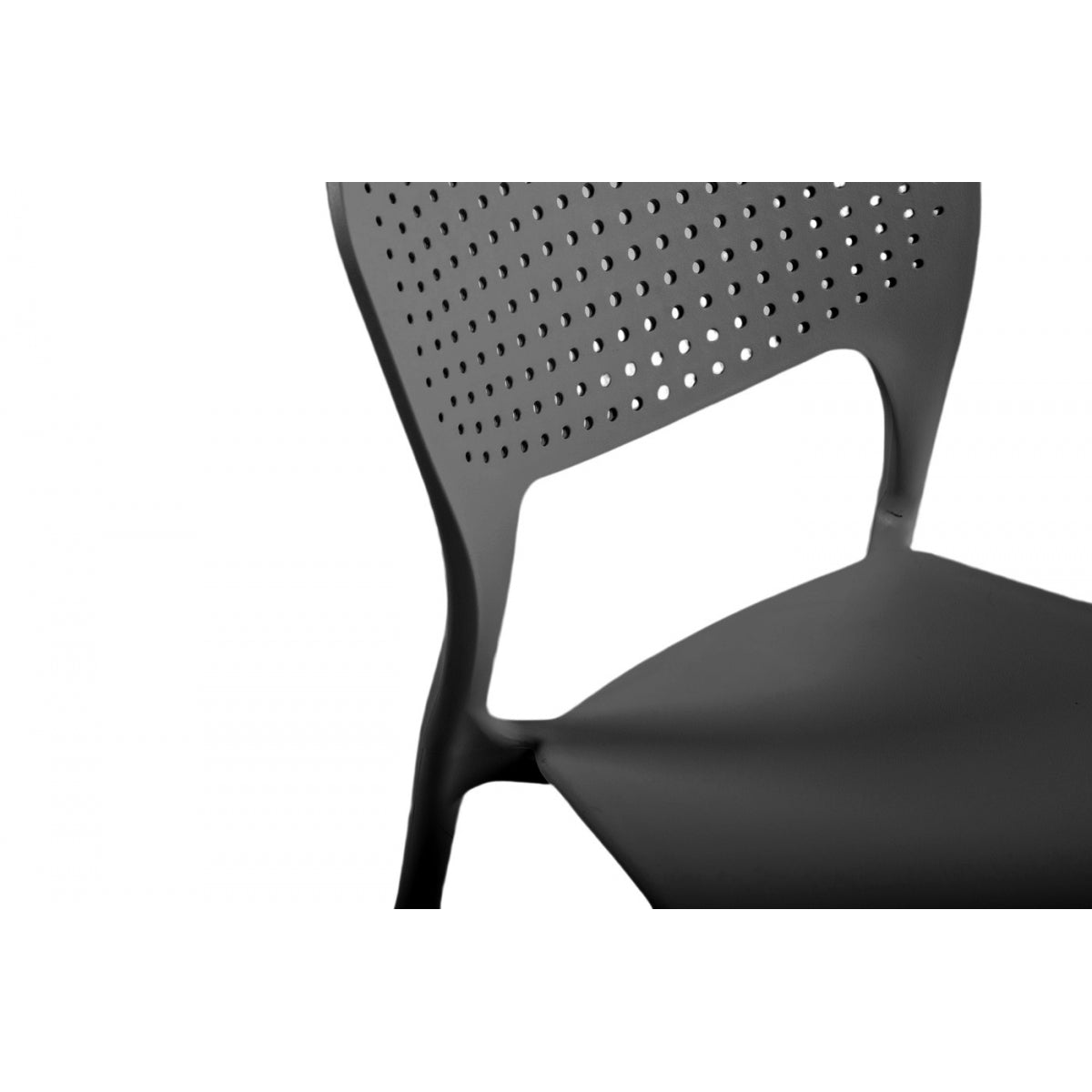 Juego De 4 Sillas Apilables De Polipropileno Carbono Negro - Muebles De Jardín - 46x51xh79.5cm_2