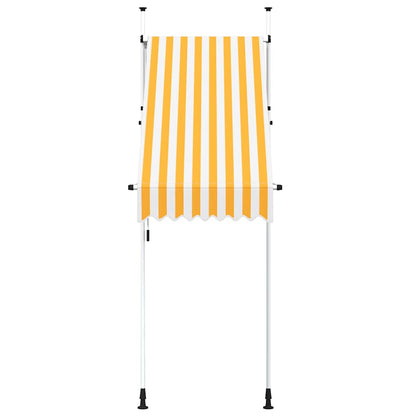 Toldo Manual Retráctil 100 Cm Naranja Y Blanco A Rayas_2