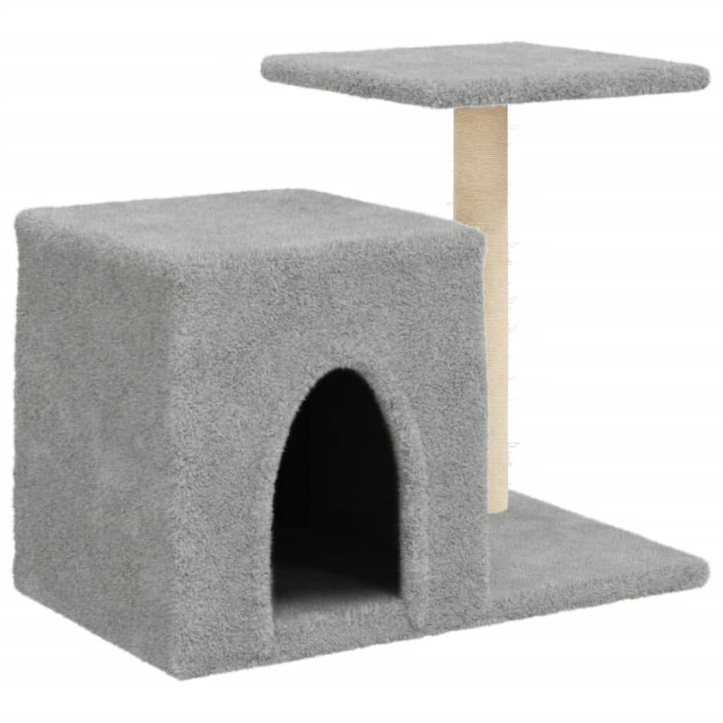 Vidaxl Rascador Para Gatos Con Postes De Sisal Gris Claro 50,5 Cm_0