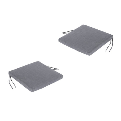 Pack 2 Cojines Para Sillas Y Sillones De Jardín Color Lux Antracita, Tamaño 44x44x5 Cm, Repelente Al Agua, Desenfundable_0