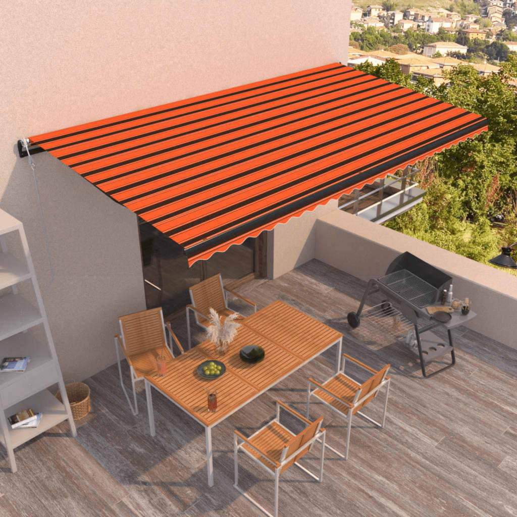 Toldo Automático Retráctil Naranja Y Marrón 600x300 Cm_1