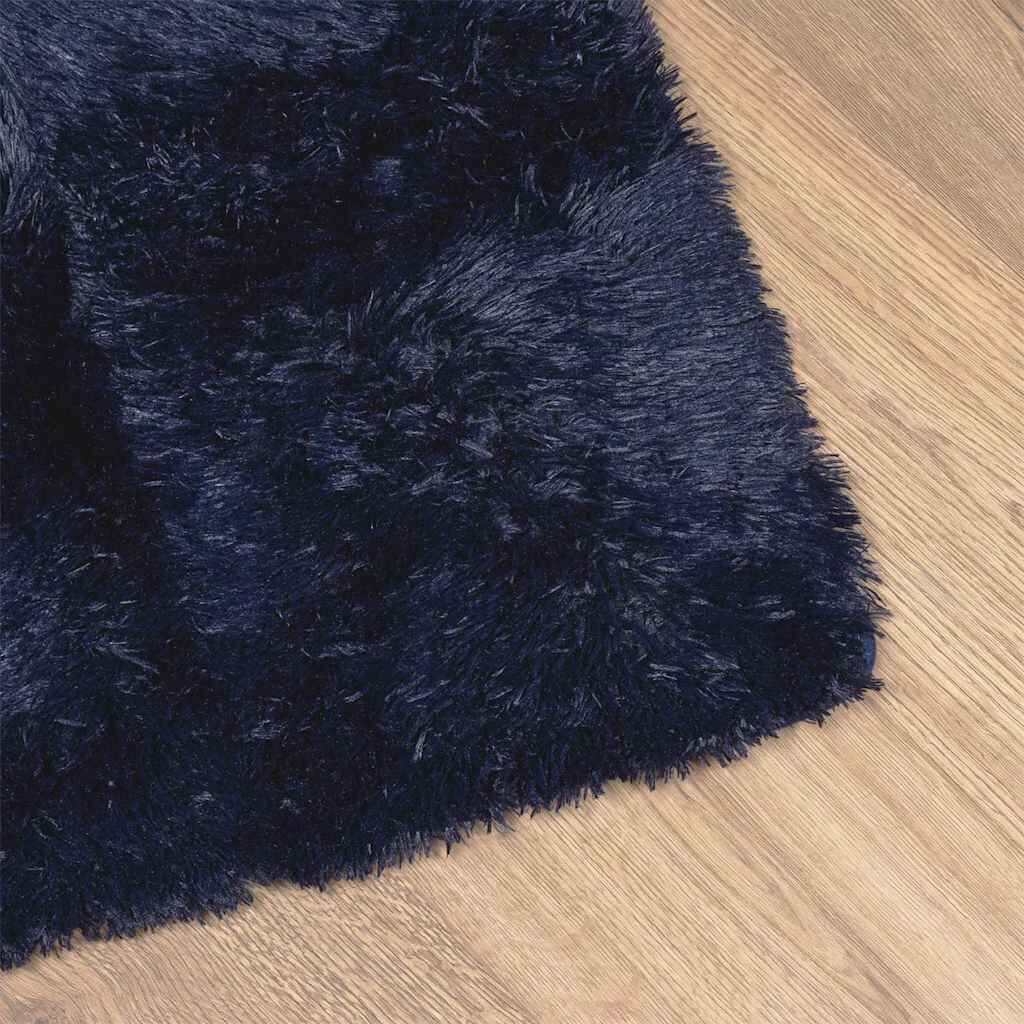 Vidaxl Alfombra De Pelo Largo Navarra Azul Marino 240x240 Cm Poliéster_3