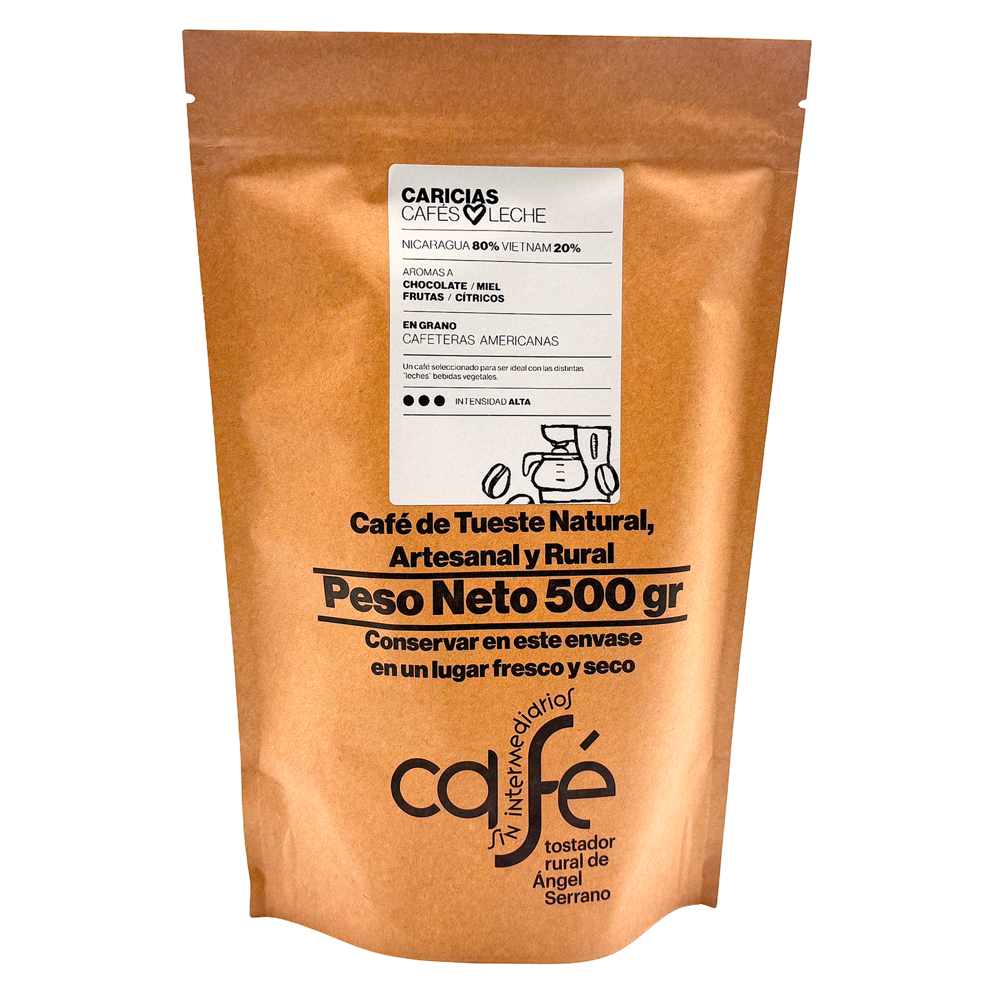 Cafe Sin Intermediarios Café Nicaragua Caricias En Grano Para Americana 500 G_0