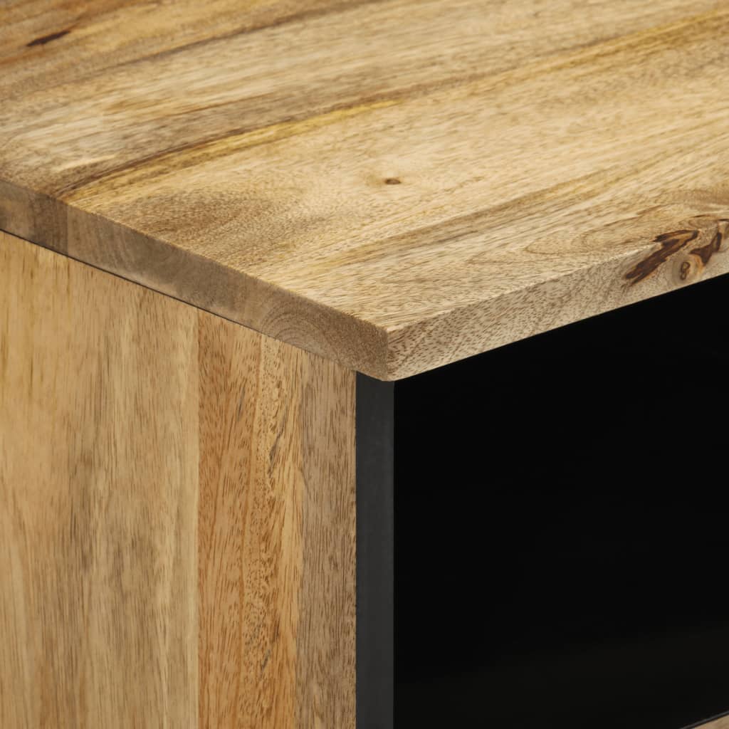 Mesita De Noche De Madera Maciza De Mango 40x33x46 Cm_4