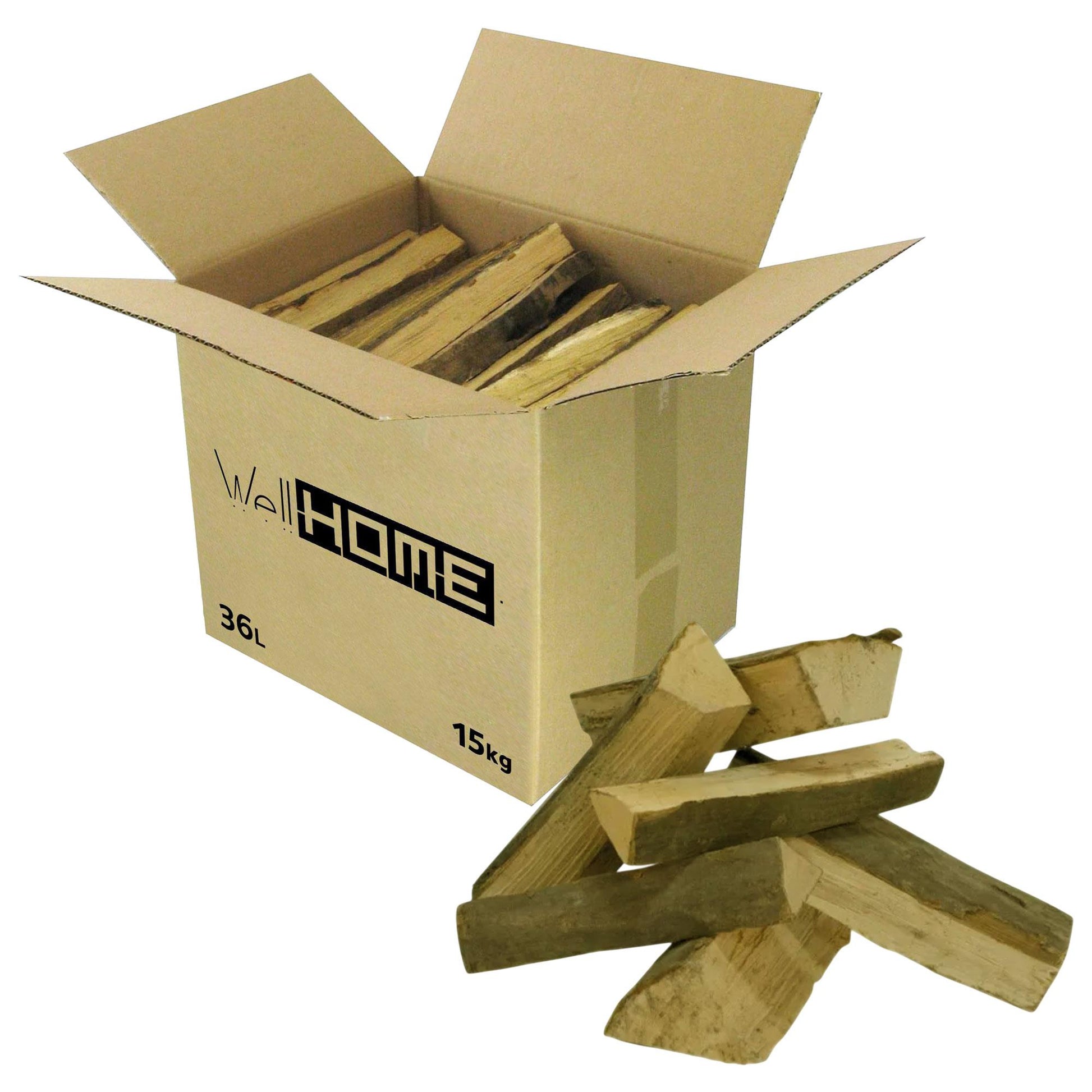 Caja De Leña 15kg Haya Seca, Palos 30-50cm_0