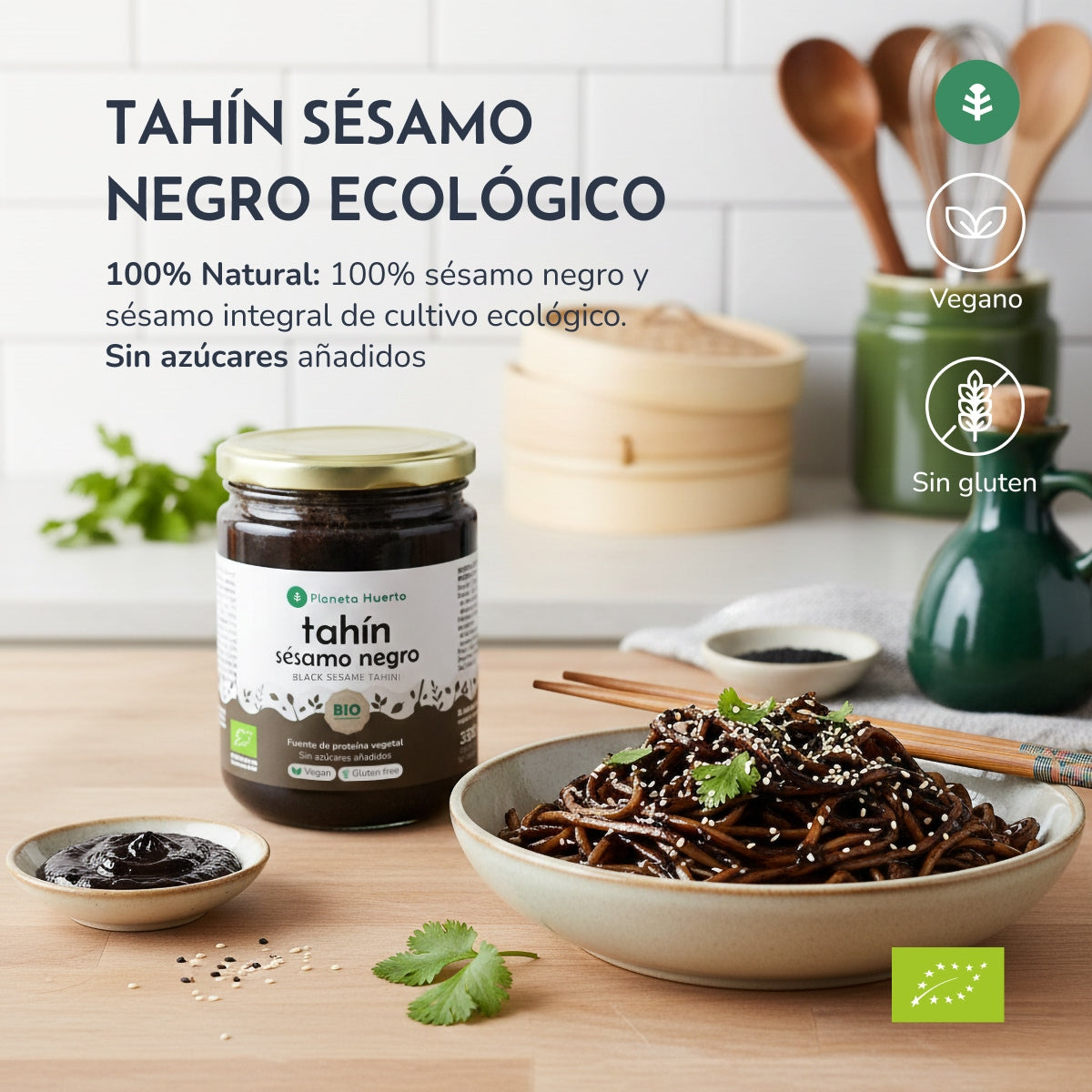 Pack 9x Tahín Sésamo Negro ECO Planeta Huerto 350 g
