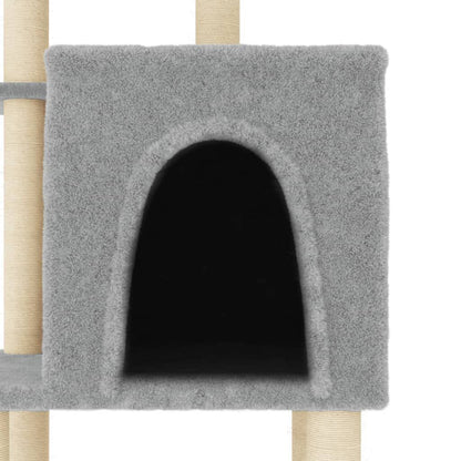 Vidaxl Rascador Para Gatos Con Postes De Sisal Gris Claro 97 Cm_4