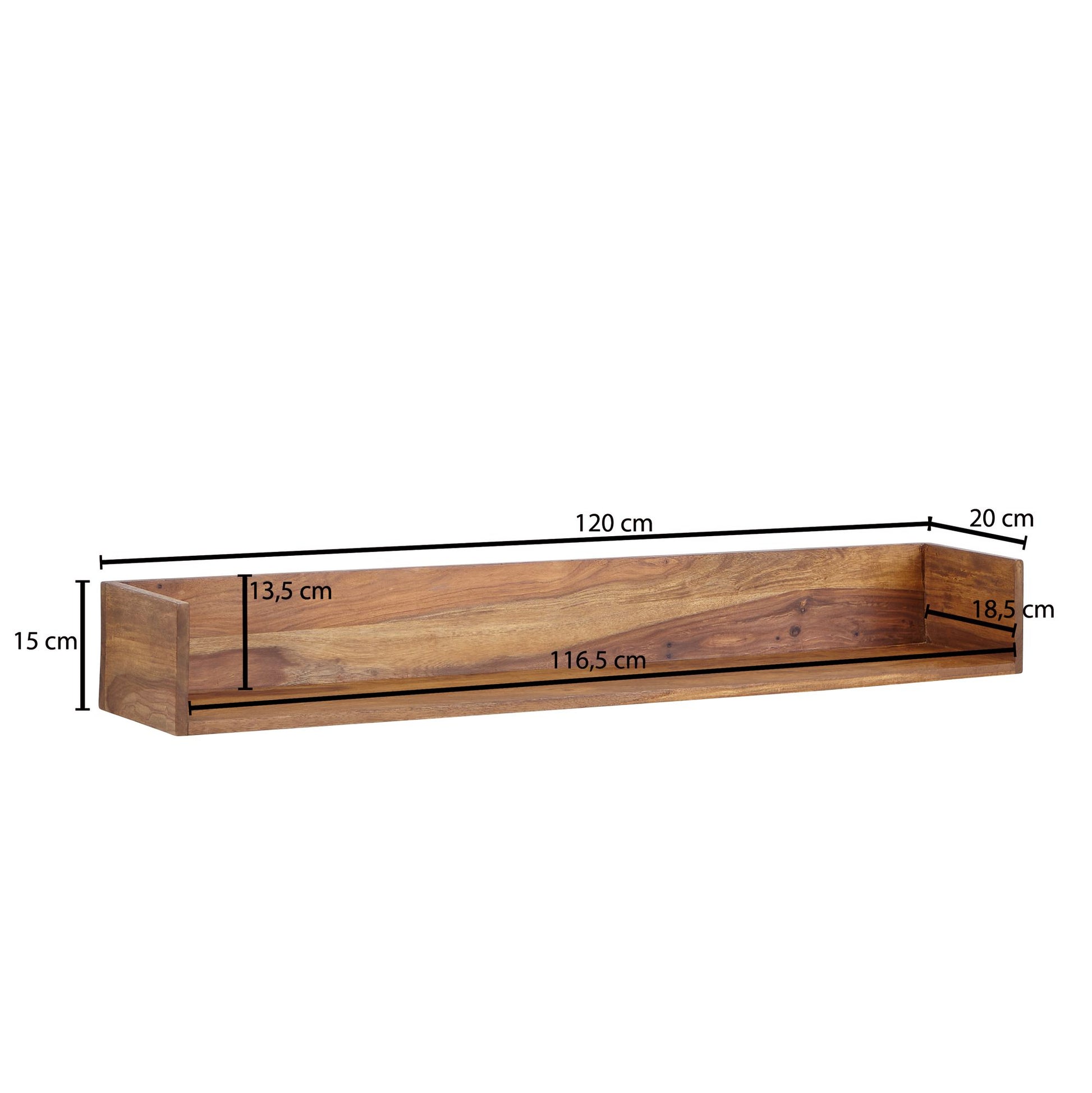 Estantería De Pared 120x15x20 Cm Madera Maciza De Sheesham_3