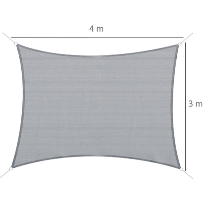 Outsunny Toldo Vela De Sombra Rectangular 4x3 M Protección Rayos Uv Gris_2