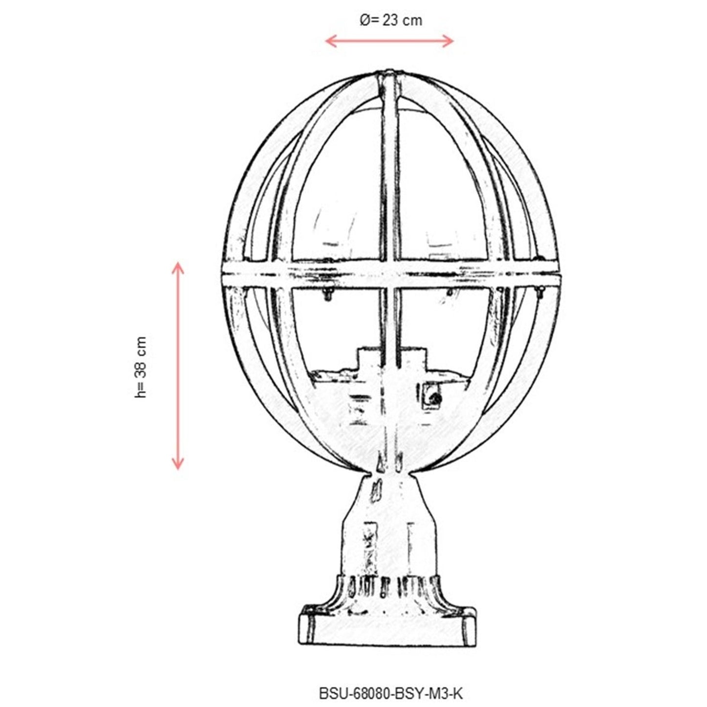 Aplique De Suelo Oval Para Exterior, Abs , Negro, 23x23x38, Casquillo E 27 Max 60 W_2