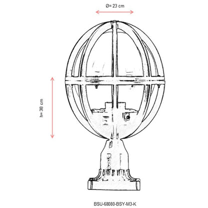 Aplique De Suelo Oval Para Exterior, Abs , Negro, 23x23x38, Casquillo E 27 Max 60 W_2
