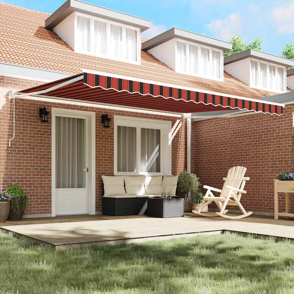 Toldo Retráctil Naranja Y Marrón 450 X 300 X 165 Cm_2